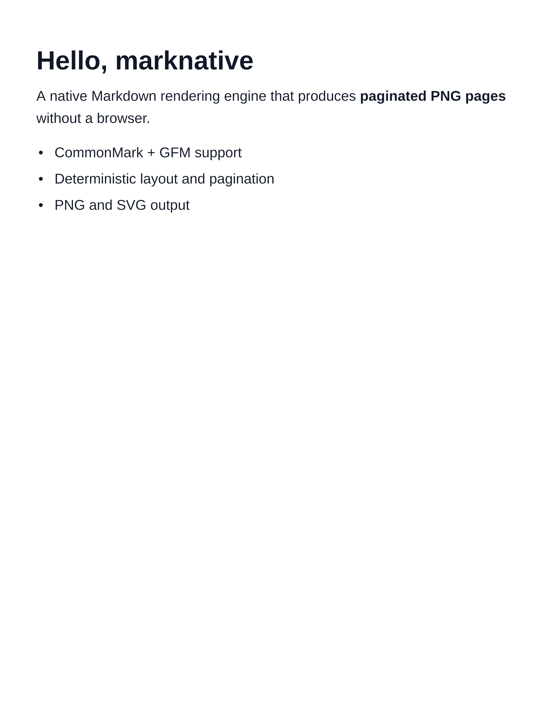 Getting started rendered output